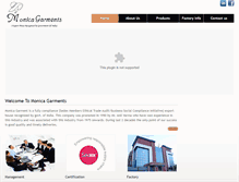 Tablet Screenshot of monicagarments.com